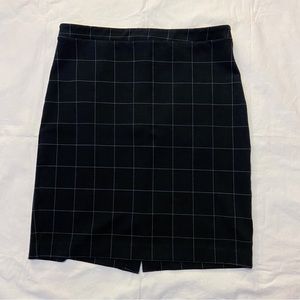 banana republic navy blue window pane patterned pencil skirt